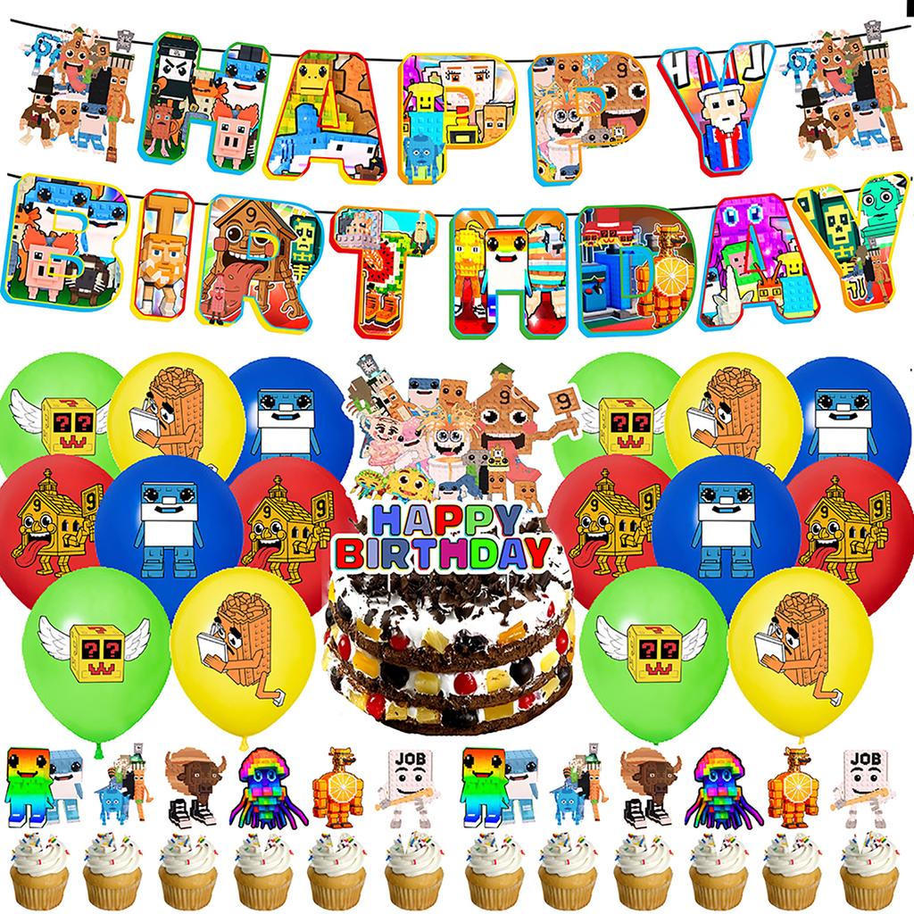 Theme Birthday Party Decoration Birthday Flag Balloons Cake