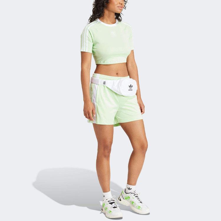 Adidas Originals Adibreak Colorblock Logo Track Shorts Women Bottoms Green IP0719