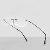 Frameless Cut Edge Reading Glasses Anti Blue Light for Men Middle Aged Elderly Anti Fatigue Glasses