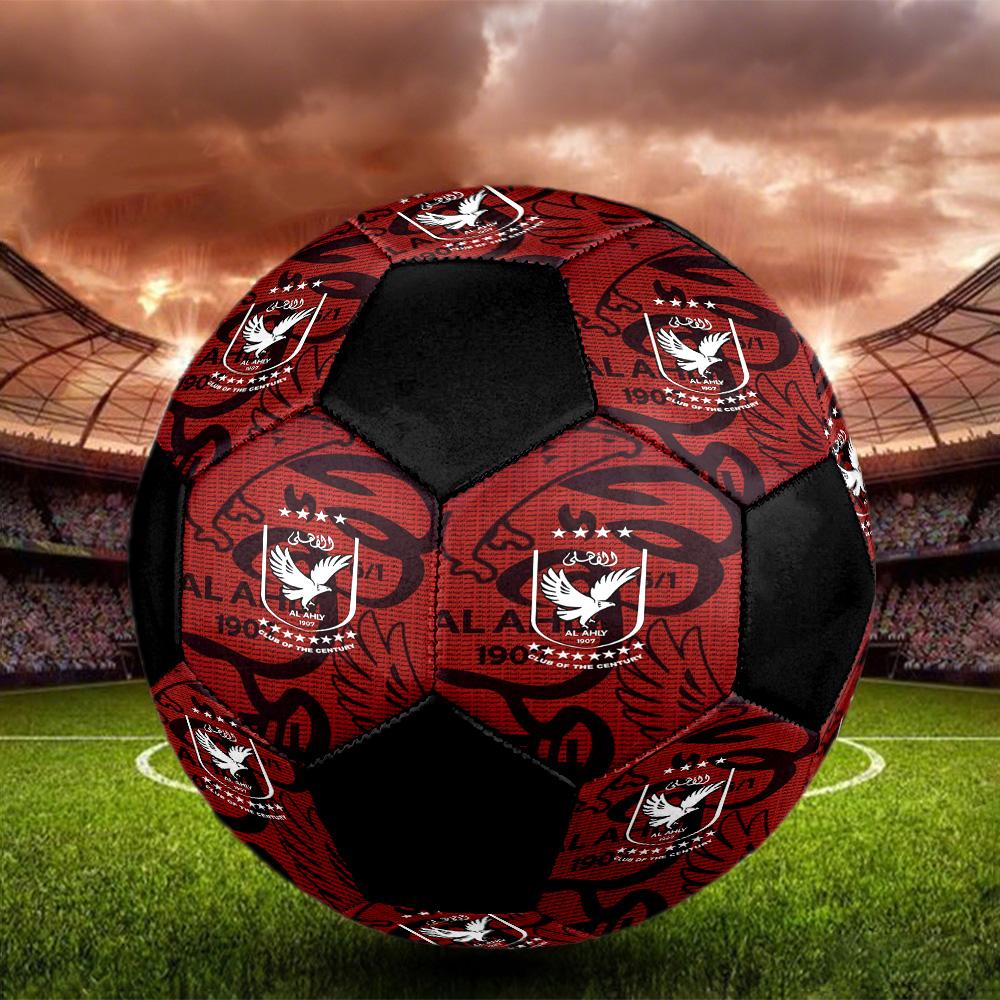 Al Ahly Indoor Soccer Ball Colorful All Ages Size 5 Machine Stitched PVC Competition Ready Durable High-Bounce