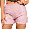 Neue Damenbekleidung, Instagram Mode-Shorts, Hoher Bund, Einfarbige, Schlankmachende, Paillettenbesetzte Damen-Hose