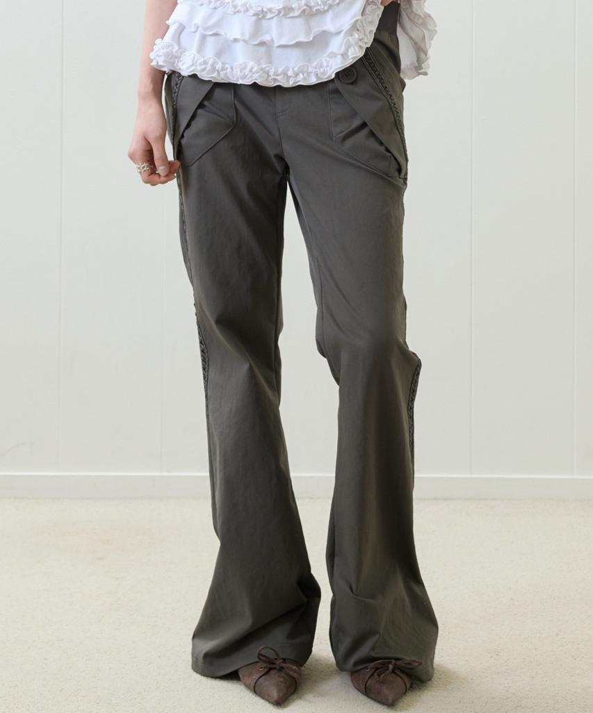 LUVISTRUE El Ribbon Bootscut Pants(Charcoal)