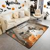 Halloween Bats Area Rug 3x5, Boho Vintage Floral Rugs for Living Room Gothic Damask Washable Rug, Antique Decor Goth Silhouette Dark Shadows