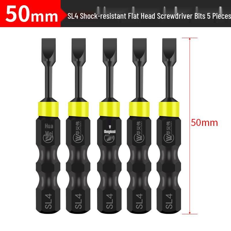 Impact-Resistant Slotted Drill & Screwdriver Bit for Electric and Pneumatic Tools