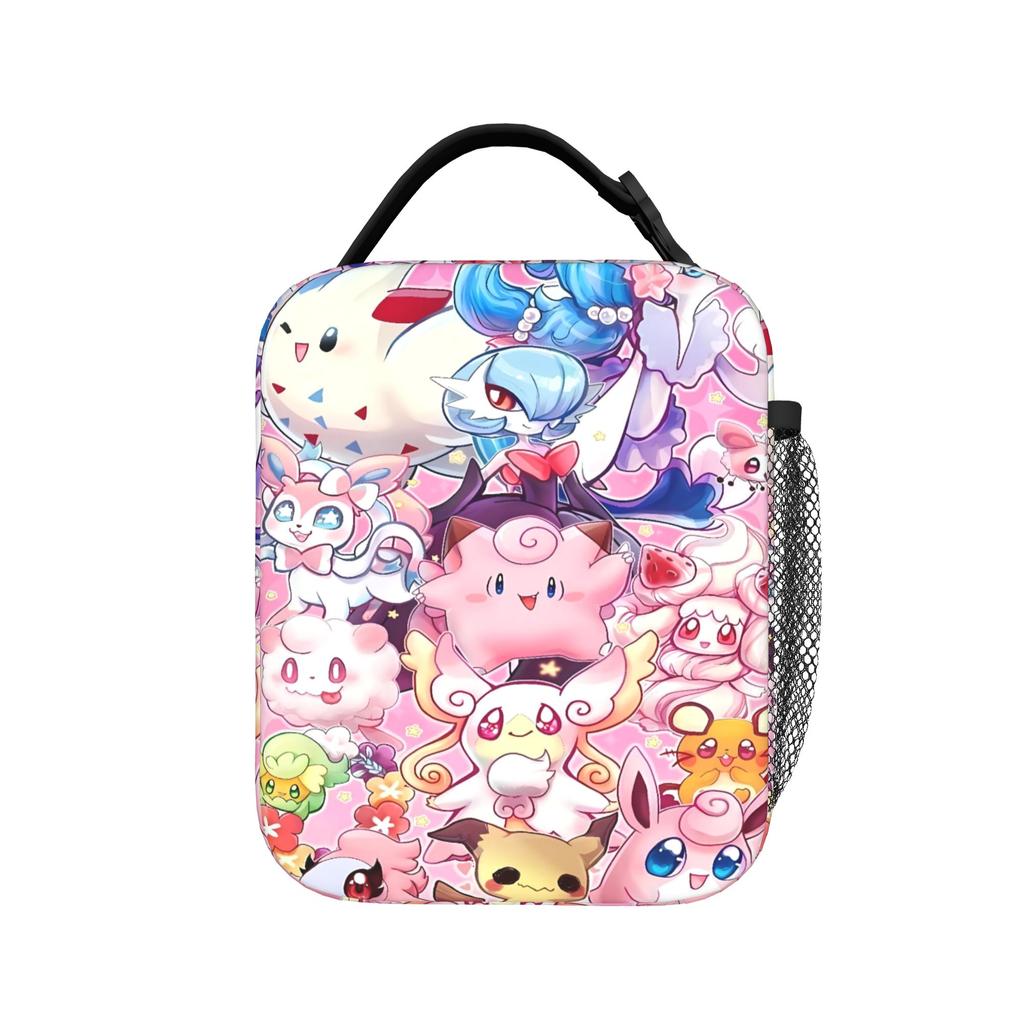 Squirtle Chaotic Mix Anime Lunch Bag For Women  Print Travel Lunch Box Funny Portable Oxford Cooler Bag