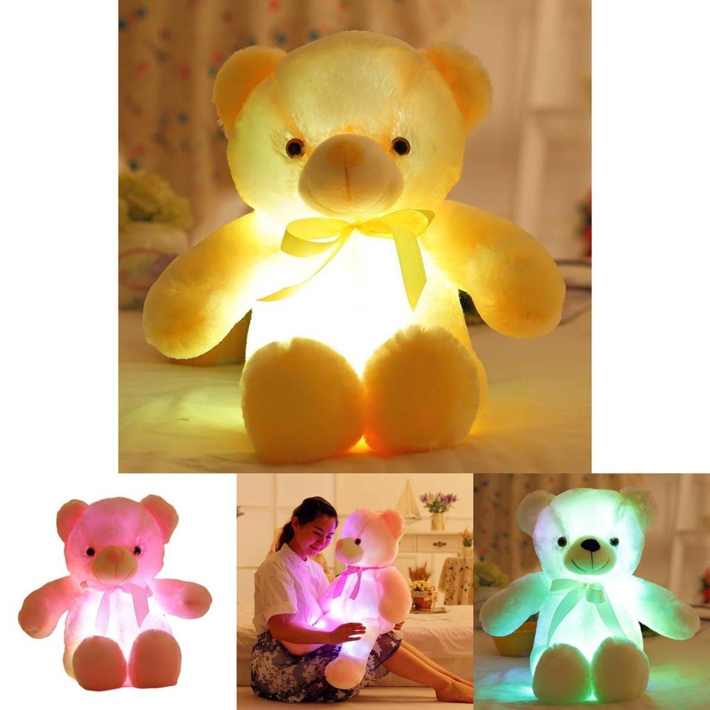 Adorable Teddy Bear Plush Toy With Led Colorful Lights Small Size Long Plush Flashing Function