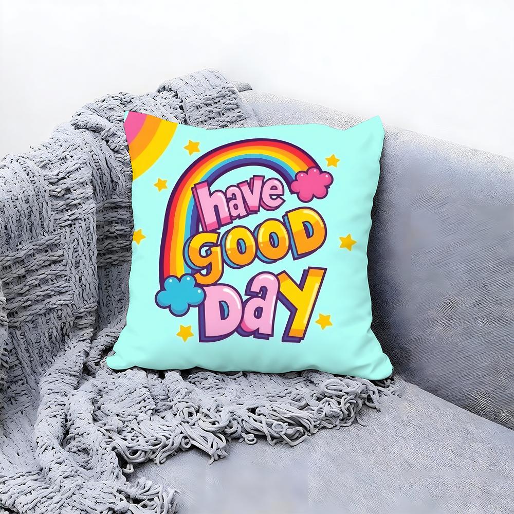 warm good day Cushion Cover Premium Comfort Reversible Pillow Cove Two in One Design for Any Room Car Interior