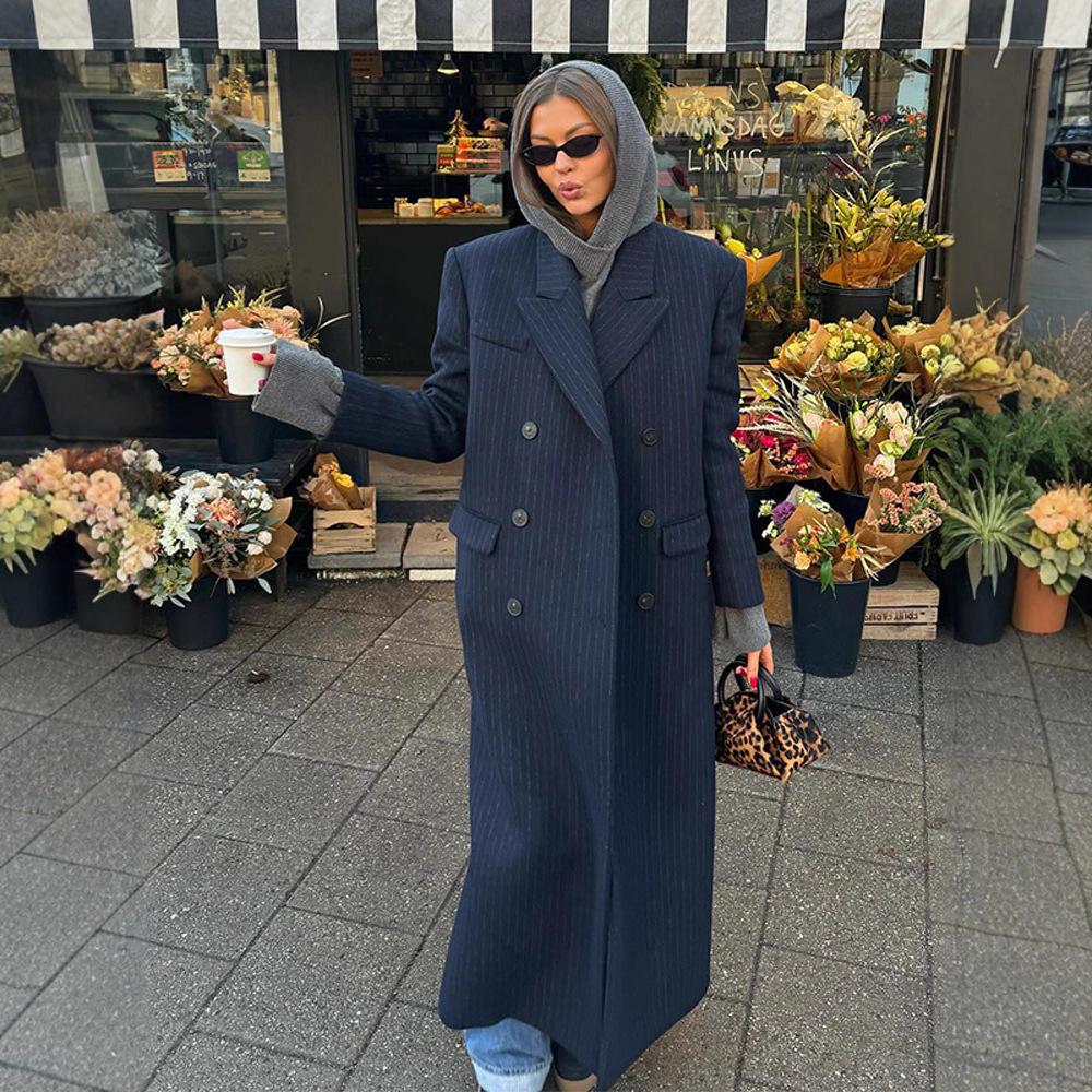 

Пиджак в полоску с двубортной застежкой, ранний осенний сезон 2025 L