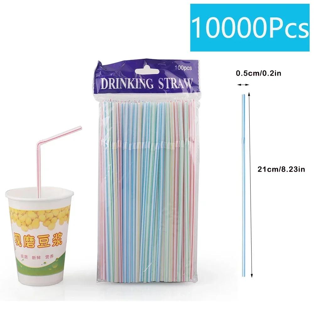 100-10000Pcs Food Grade Plastic Drinking Straws Multicolor Christmas Festive Party Wedding Bar Cocktail Beverage Straws