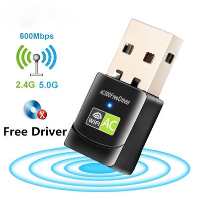Adaptateur Wi-Fi USB 600 Mbps, pilote gratuit, antenne 5 GHz, adaptateur Wi-Fi USB Ethernet pour PC, clé Wi-Fi LAN, récepteur Wi-Fi AC