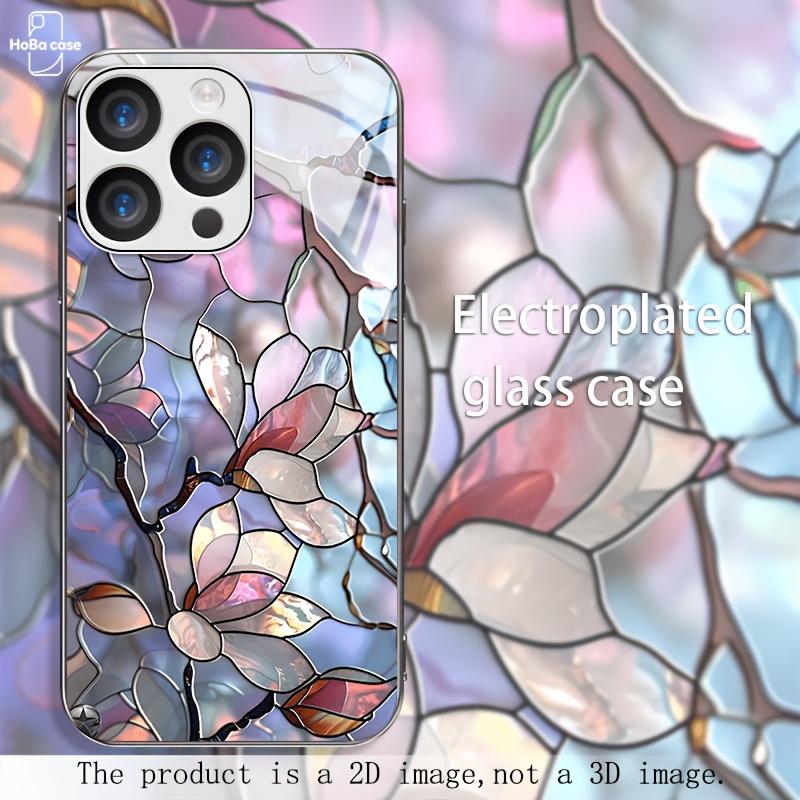Printed pattern glass phone case suitable for iPhone 17 16 15 14 13 12 11 Pro/Max/Plus anti drop and shockproof back cover