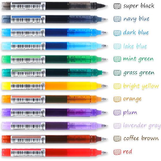 USUAL Gel Pens 24 Colored Gel Ink Pens 0.5mm Liquid Ink Rollerball Pen Cute Fine Point Smooth Writing Quick-Drawing Pen for Journaling Back-to-School