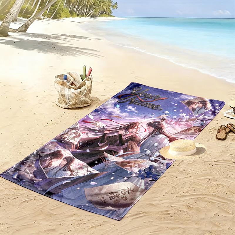 Name Custom WangXian Print Beach Towel, Large Soft Quick Dry Towel for Beach Camping Swimming