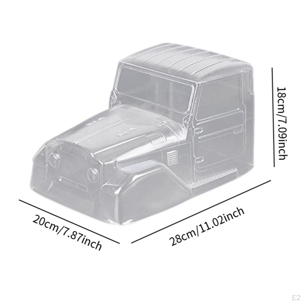 Carroceria de caminhão RC transparente sem pintura realista faça você mesmo 11,02'' modelo de carro clássico