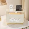 Multifunctional Tissue Box Cover Holder with Storage Compartments Large Capacity Rectangular Napkin Tissue Organizer