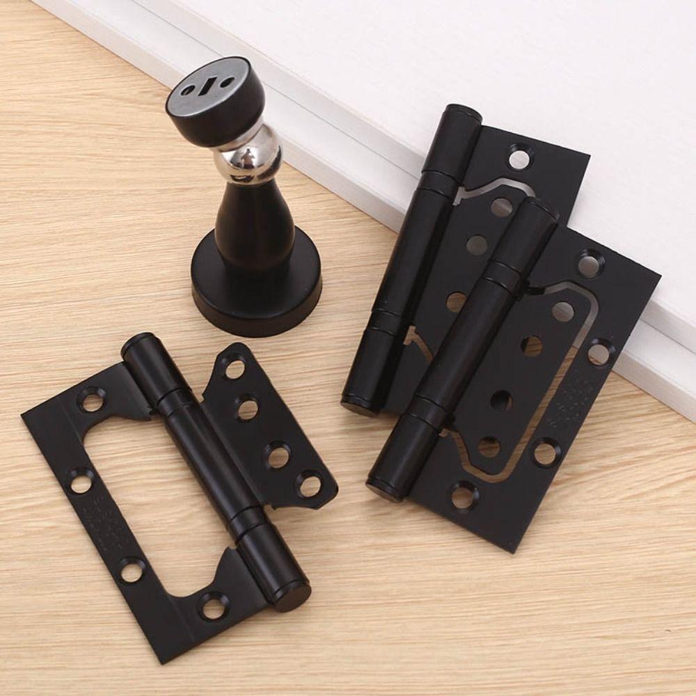 304 Edelstahl Edelstahl Scharnier 3+1 Set 4 Zoll Türstopper Scharnierset Kleine Solide Bündige Türscharniere Schranktüren