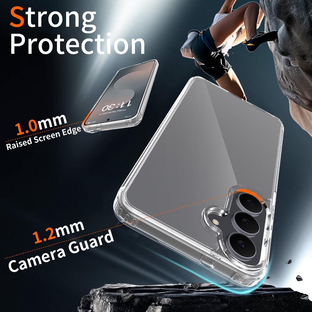 Samsung S26fe Mobile Phone Case S25ultra Hard Case Scratch-proof S24PLUS Anti-drop Transparent Protective Case