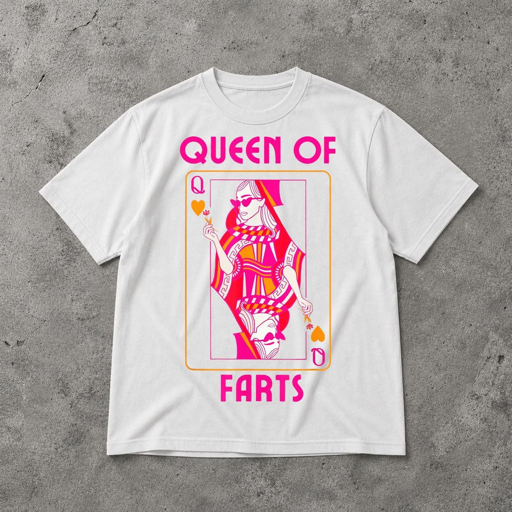 Queen Of Farts Shirt, Funny Card Game Graphic Tee, Playful Humor Gag Gift T Shirt, Gift for Her