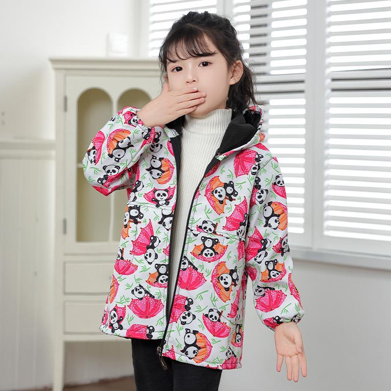 Children's Waterproof Smock: Autumn/Winter Girls' Stain-Proof Mealtime Cover-up & Down Jacket Outerwear.