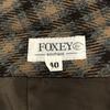 FOXEY Made In Japan Wool Check Pattern Mini Skirt 40 Brown Women Used