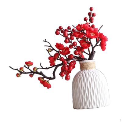 Künstliche Fake-Blumen mit Vase Blumengestecke Trockenblumen Bonsai Modern für Feiertage