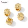 14K Gold Plated Round Spacer Beads For Jewelry Making,Brass Flat Beads Separators For DIY Bracelet Necklace Making Accessories