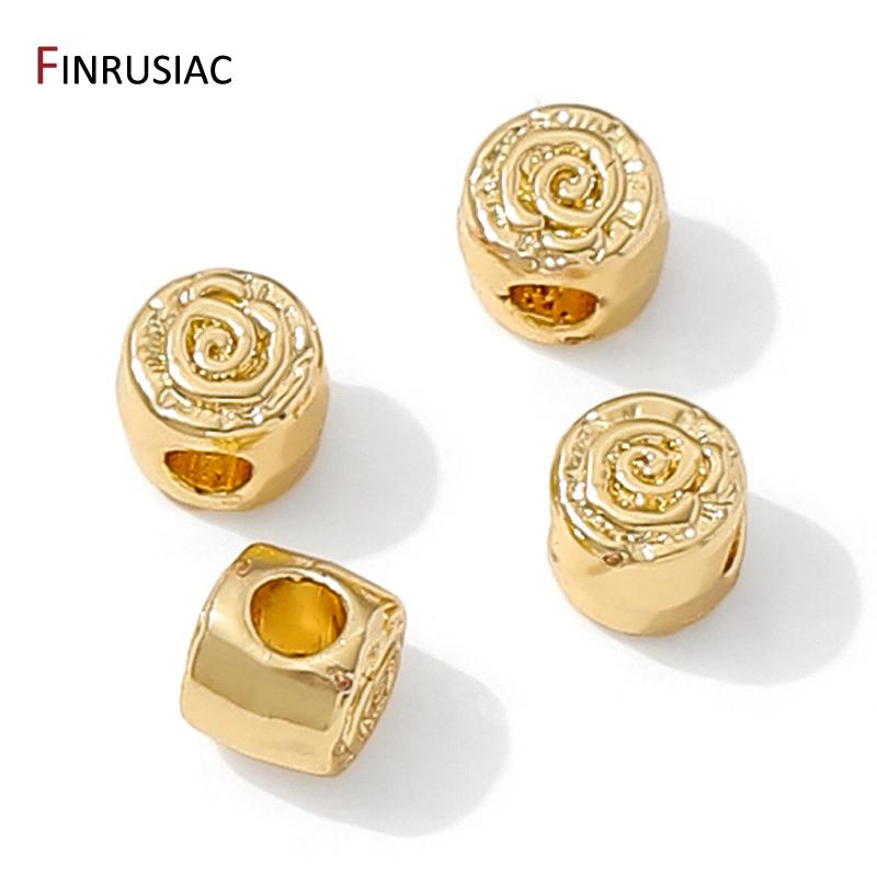 14K Gold Plated Round Spacer Beads For Jewelry Making,Brass Flat Beads Separators For DIY Bracelet Necklace Making Accessories