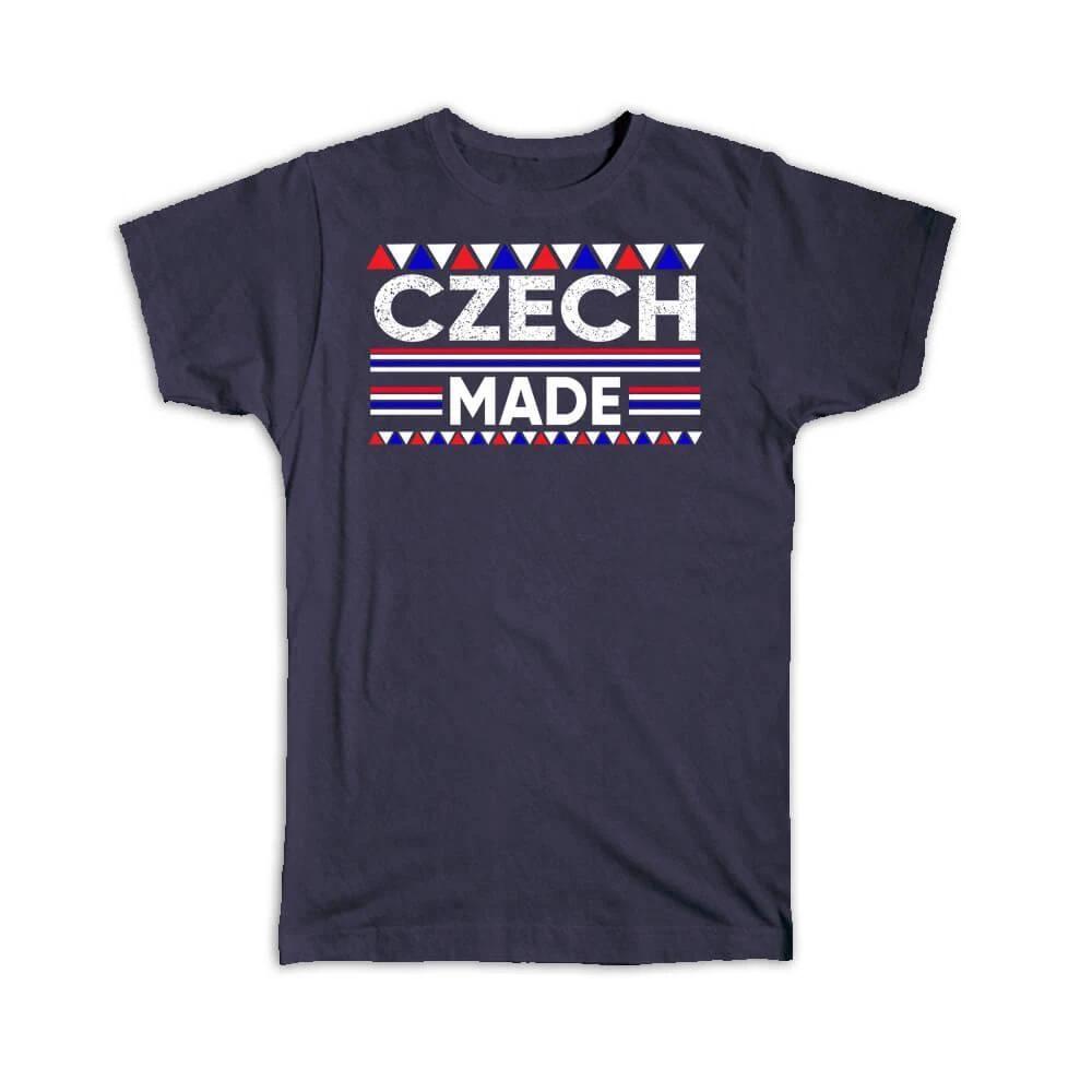 Gift T-Shirt : Czech Made Prague Republic Colorful Flags Eastern Europe S