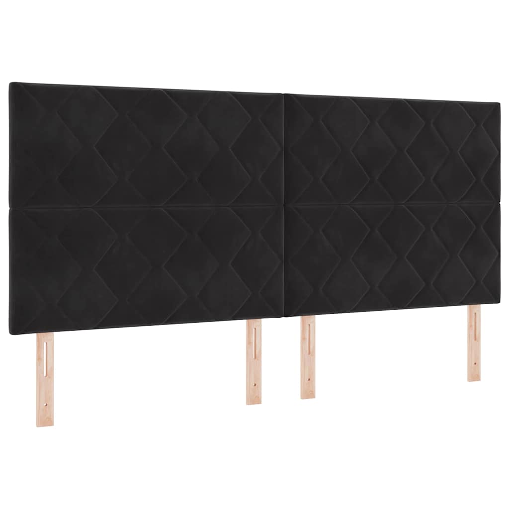Box Spring Bed with Headboard Black 200 x 200 cm Velvet