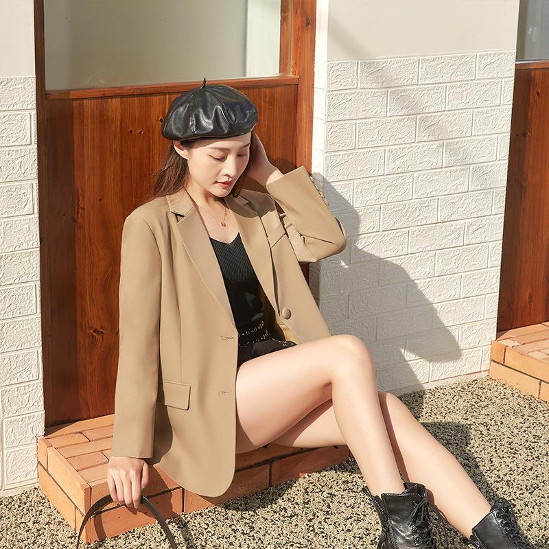 Blazer Women's Simple Temperament Solid Color Loose Trendy Spring and Autumn Top Women's New Small Suit