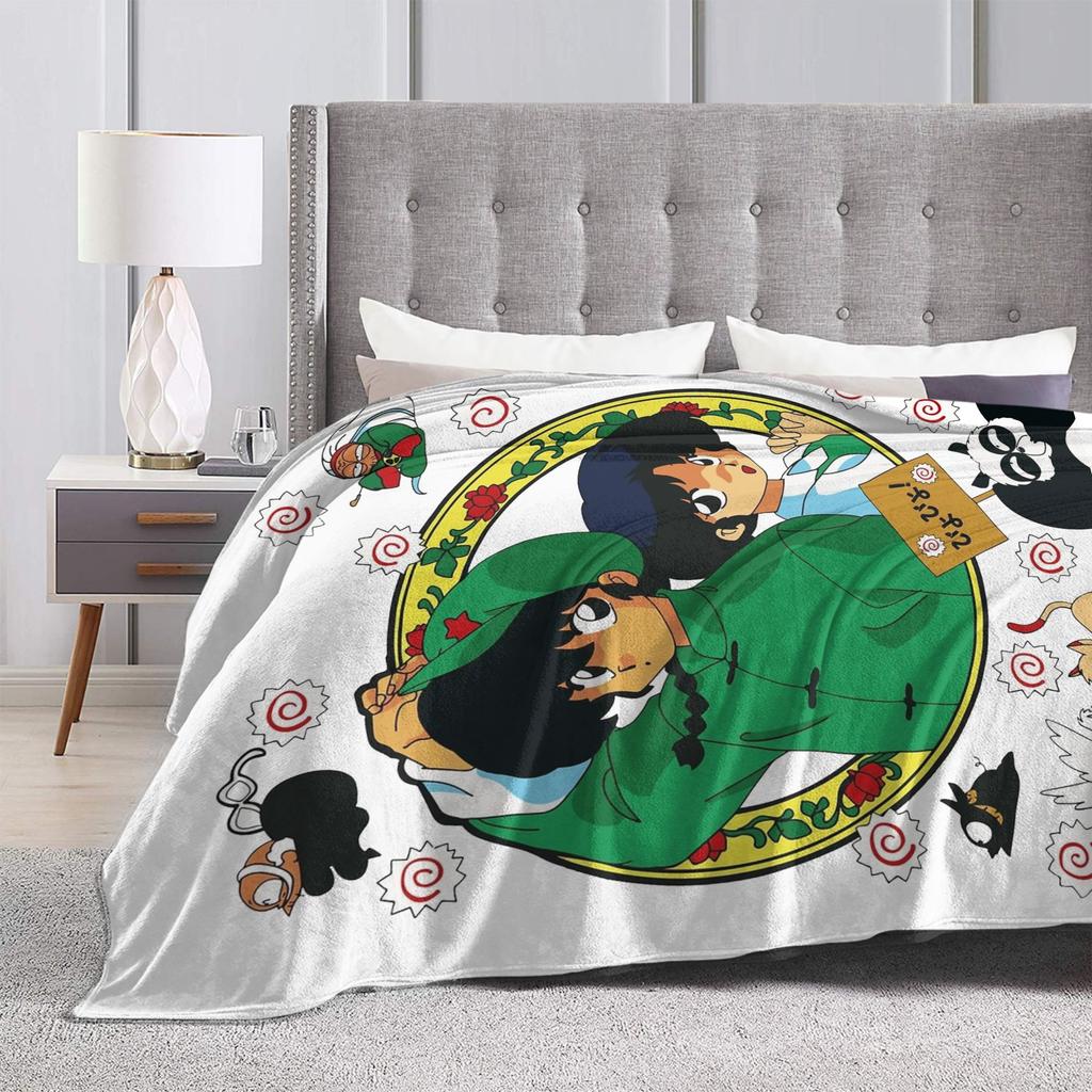 Ranma Akane Blankets Coral Fleece Plush Autumn/Winter Anime Multifunction Ultra-Soft Throw Blanket for Bed Outdoor Bedspread
