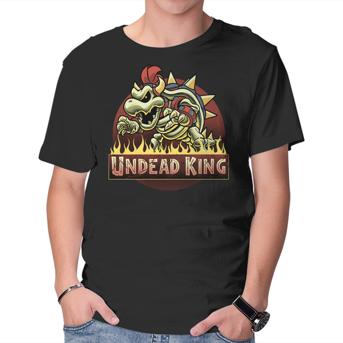 Unisex Crew Neck T-Shirt Undead King Graphic Short Sleeve Casual Tee XL
