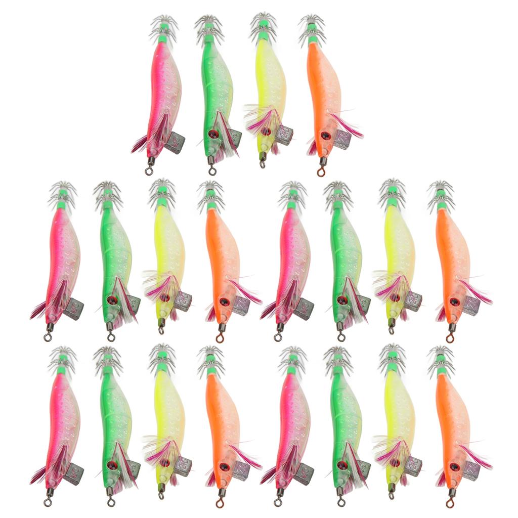 20Pcs Shrimp Bait Luminous Wood Shrimp Lure Artificial Fishing Lure Fishing Tackle Accessory for River Ocean
