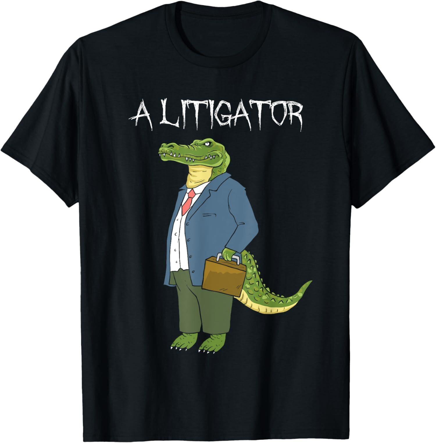 NEW LIMITED Funny A Litigator Alligator Attorney Alitigator T-Shirt M