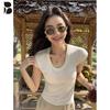 Women's U-Neck Slim Fit Short Sleeve T-Shirt