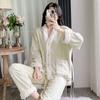 (Island Velvet) New Women's Pajamas Autumn and Winter Long-sleeved Trousers Thickened Loungewear Simple Warm Suede Pajamas Set