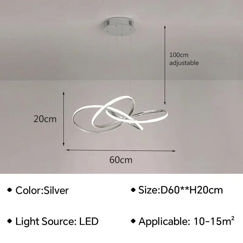 Lampada a sospensione moderna a LED Lampadario sospeso per soggiorno Sala da pranzo Camera da letto Isola della cucina Decorazione della casa Apparecchio di illuminazione Lustre
