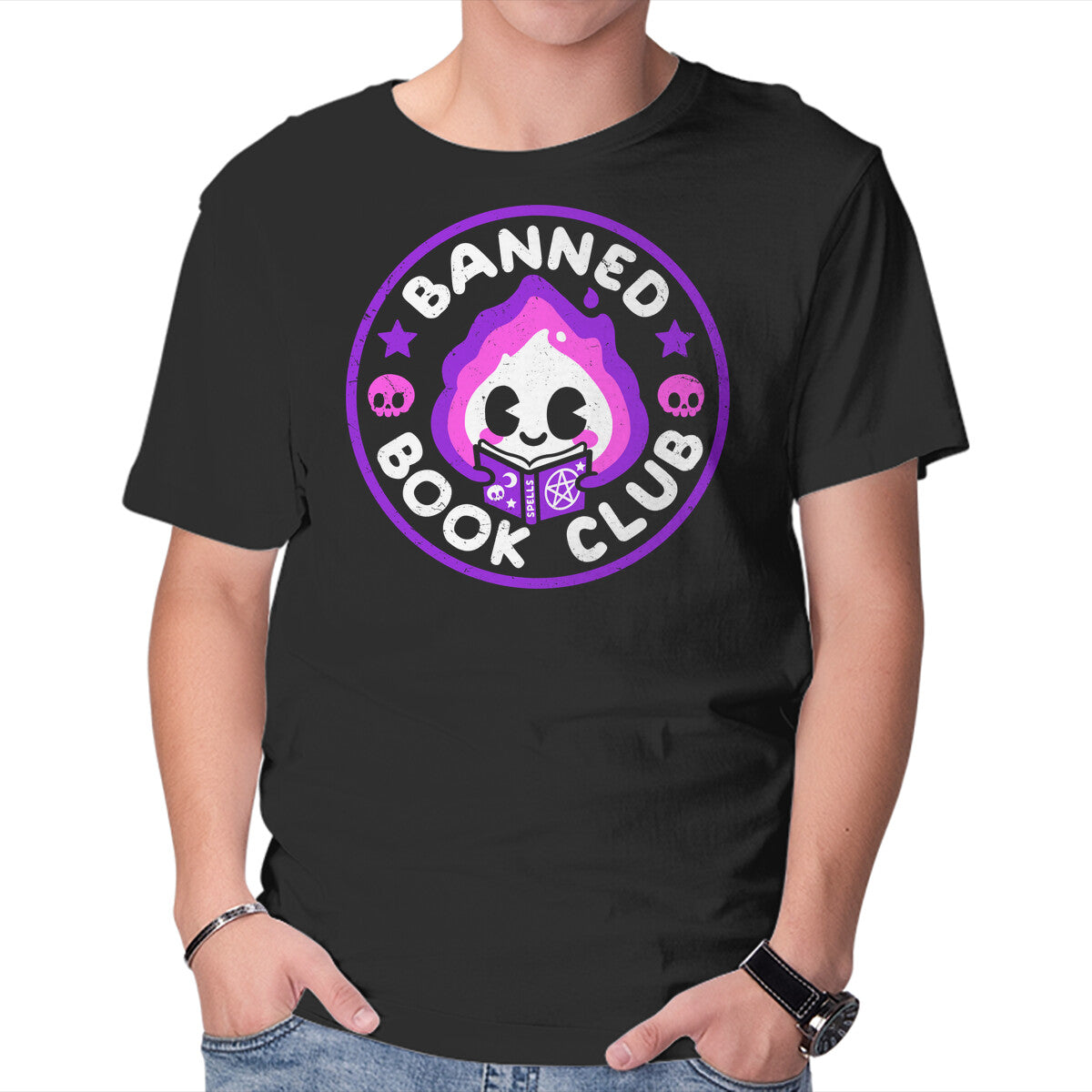 Unisex Crew Neck T-Shirt Banned Book Club Graphic Short Sleeve Casual Tee XXL