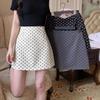 Jian Man Ni Women's High-Waisted Polka Dot A-Line Skirt - Casual and Versatile Hip-Hugging Summer Skirt