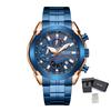 MEGIR Fashion Men Watches Business Chronograph Watch for Men Stainless Steel Quartz Wristwatch Calendar Clock Reloj Hombre 2065