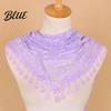 Sheer Lace Triangle Bandana Rose Tassel Scarf for Women Elegant Hollow Floral Women Shawl Versatile Lightweight Head Wrap Parties And Photoshoots