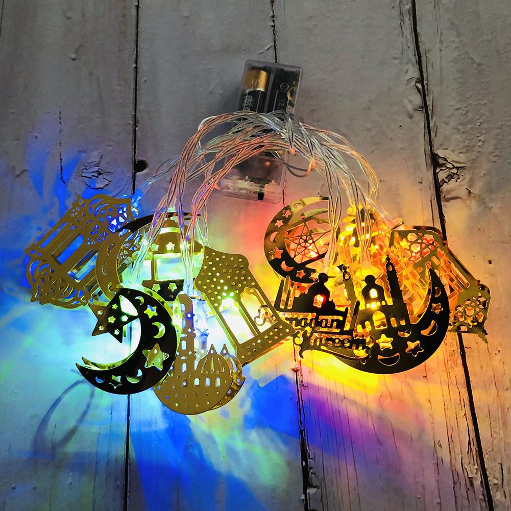 

1.65m Eid Mubarak String Lights Ramadan String Lights Ramadan Moon Castal Light for Home Patio Garden Birthday Ramadan Party