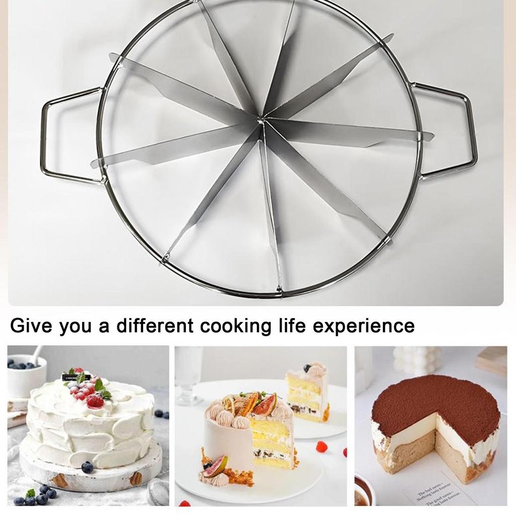 Stainless Steel Cake Cutter Slicer Pie Cutter Equal Portion Marker Round Bread Divider Pastry Cheese Pizza Cutting Press Tool