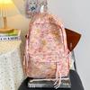 New versatile floral burden reduction junior high school students backpack college students large capacity fresh print cute backpack