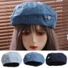 Solid Color Love Heart Beret Y2K Denim Octagonal Hat Retro Painter Hat  Ladies