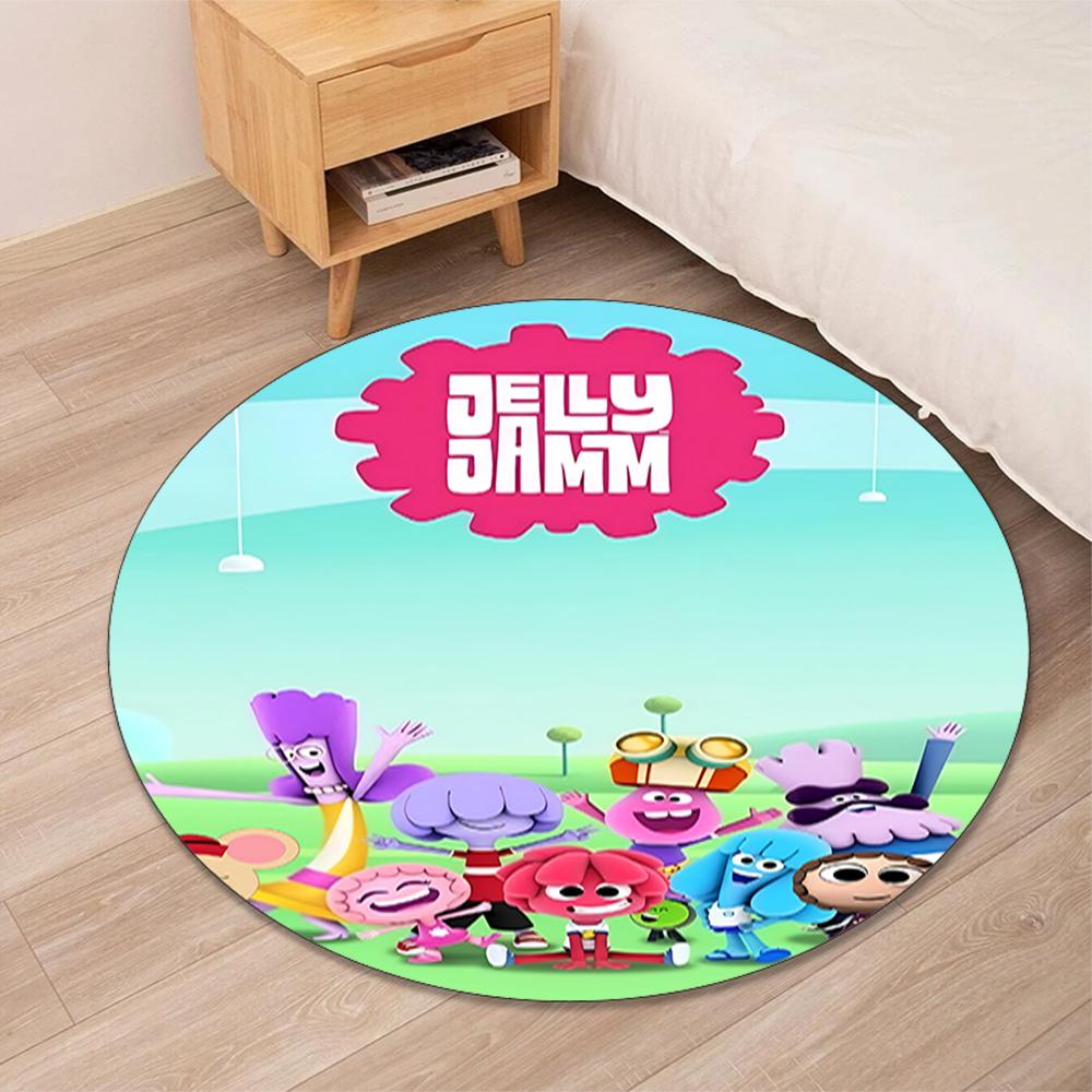 Jelly Jamm Printed Round Rug Carpet Chair Rug Area Rug Entryway Doormats,for Office Chair Living Room Bedroom Kitchen Room.