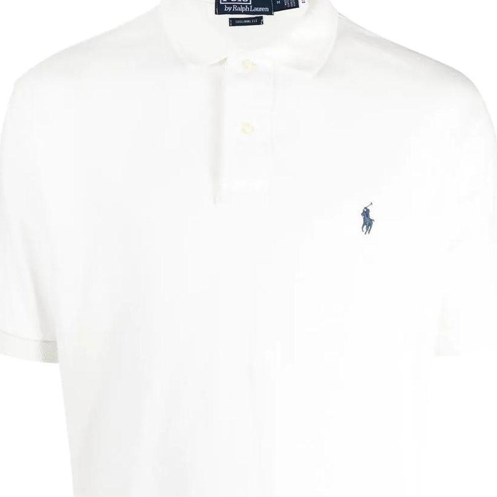 Polo Ralph Lauren SS22 Solid Color Embroidered Logo Cotton Short Sleeve Polo Shirt Men tops White 710850860-021
