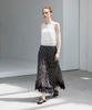 HYFVE Crinkle Check Lace Long Skirt