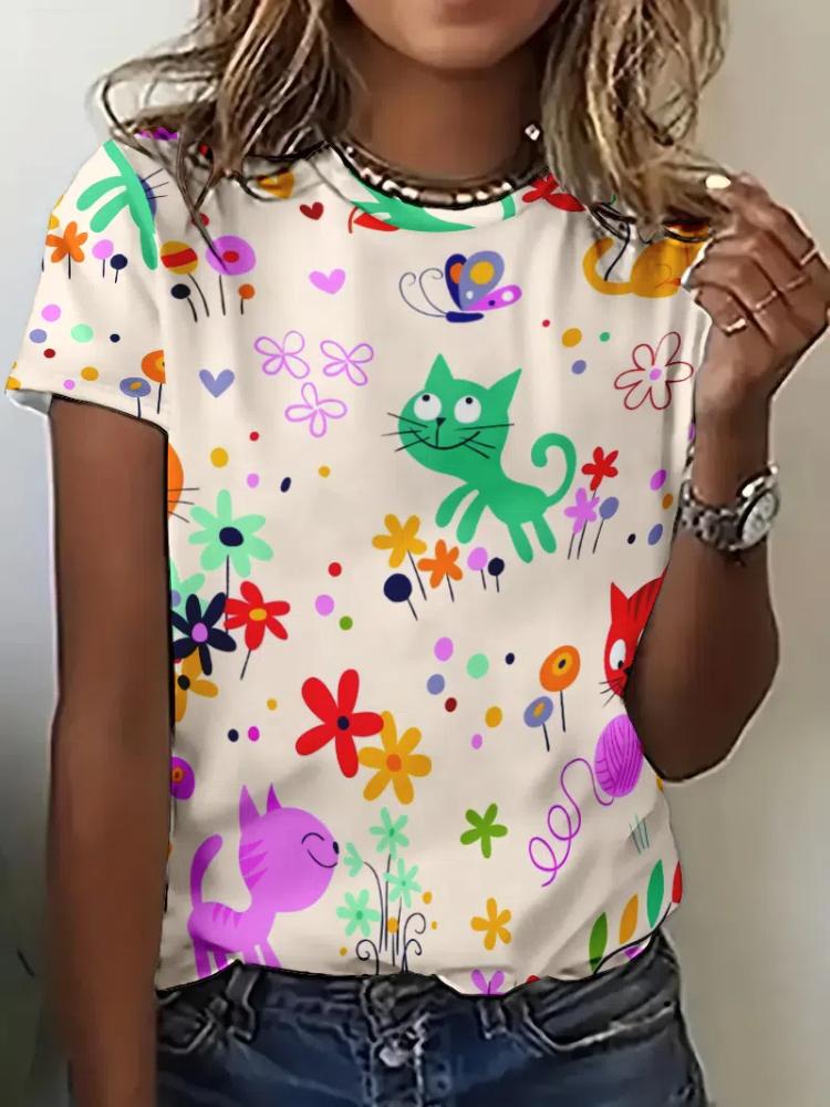 Fashion Women's T-Shirts 3D Floral Printing T Shirt Casual Tees Summer Clothing Female Tops Casual Loose Tshirt Oversize Pullove