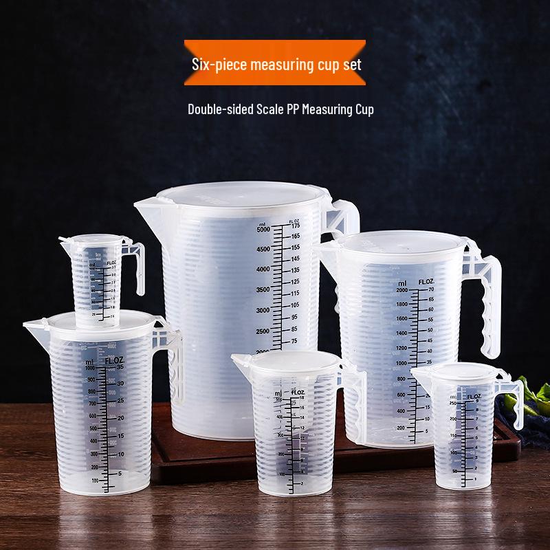 Graduated Measuring Cup Set - 1000ml & 5000ml Cylinders for Milk Tea Shop Equipment